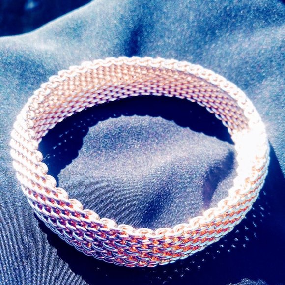 Tiffany & Co Somerset Mesh Bangle Bracelet - Picture 1 of 4